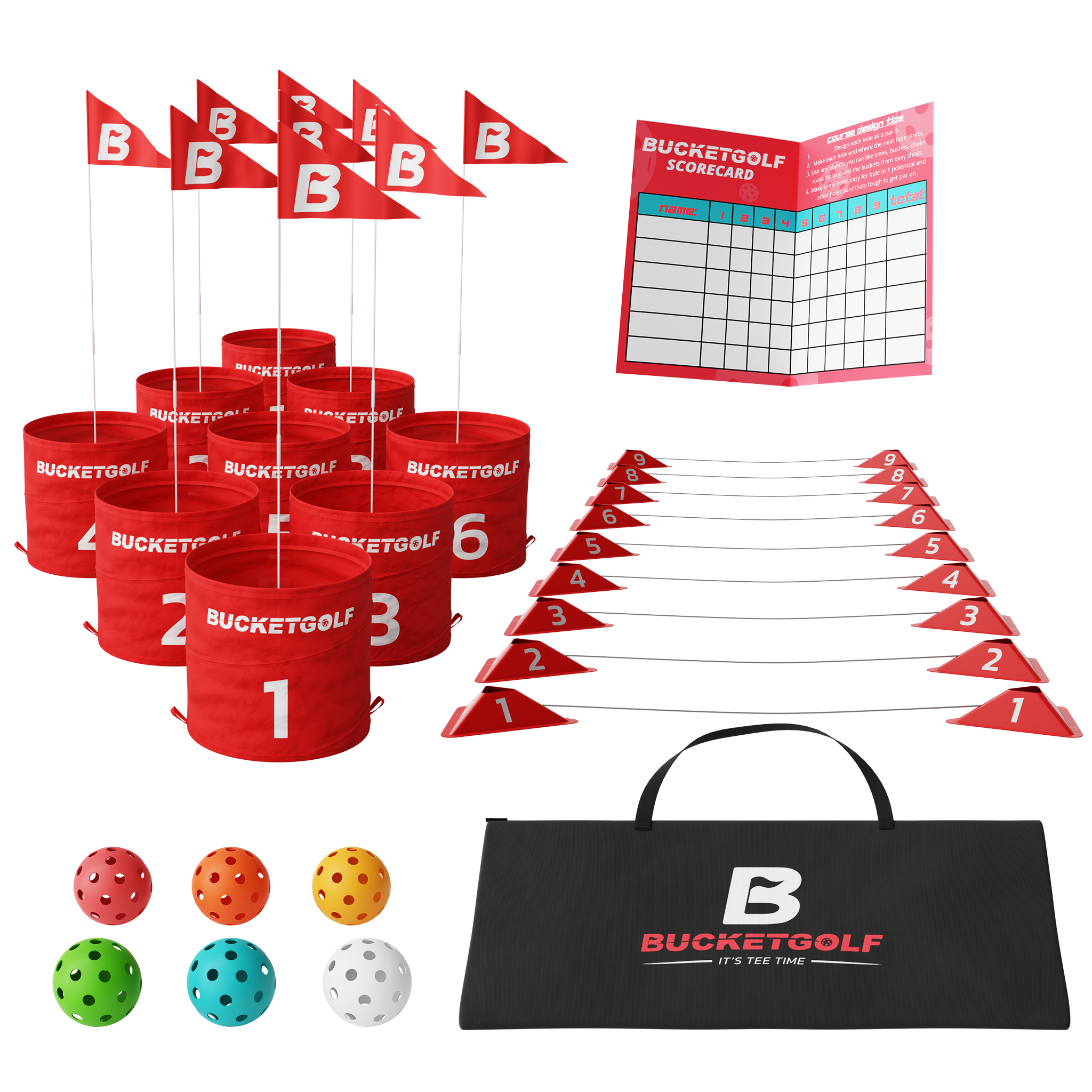 BucketGolf 9 Hole Garden Golf Game Set – Portable Outdoor Game