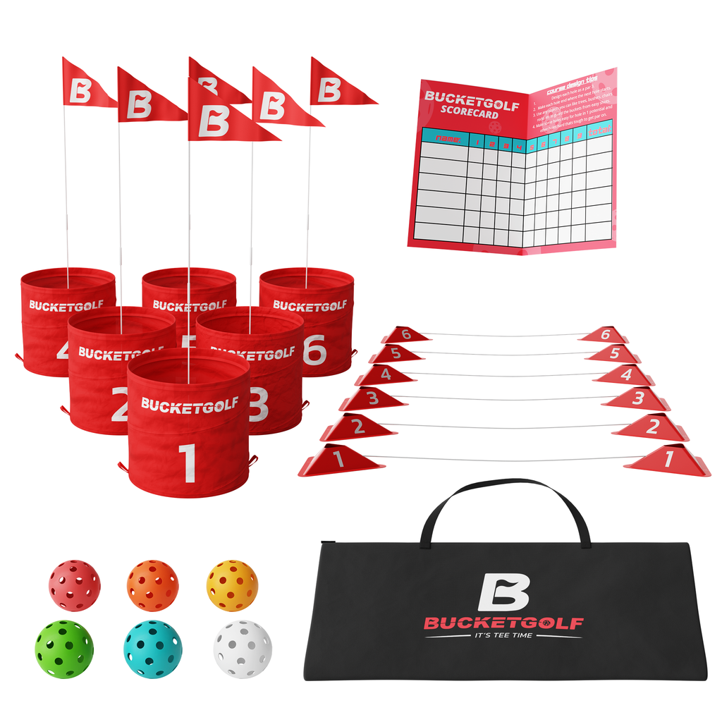 BucketGolf 6 Hole Garden Golf Game Set – Portable Outdoor Game