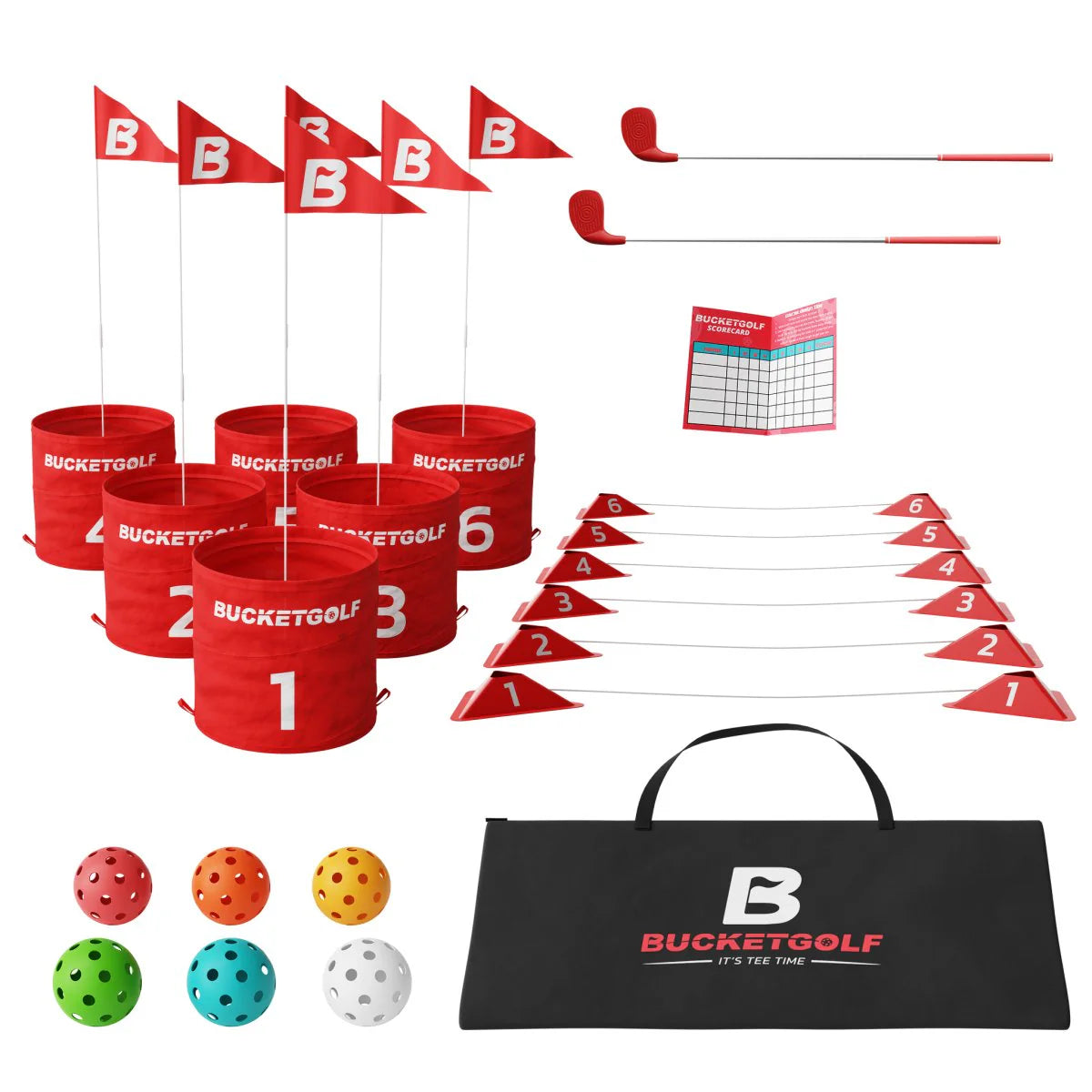 BucketGolf 6 Hole Garden Golf Game Set – Portable Outdoor Game