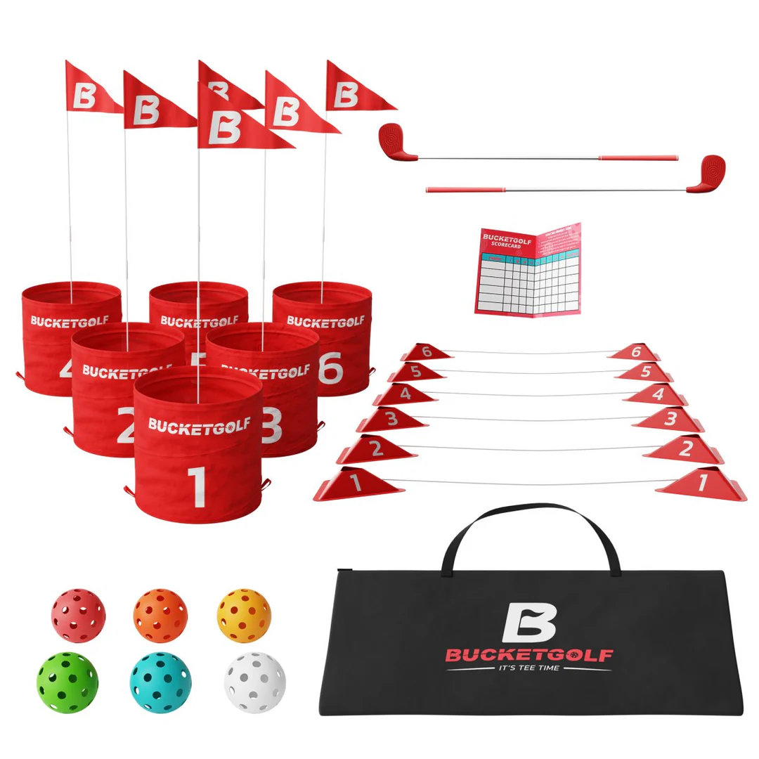 BucketGolf 6 Hole Garden Golf Game Set – Portable Outdoor Game
