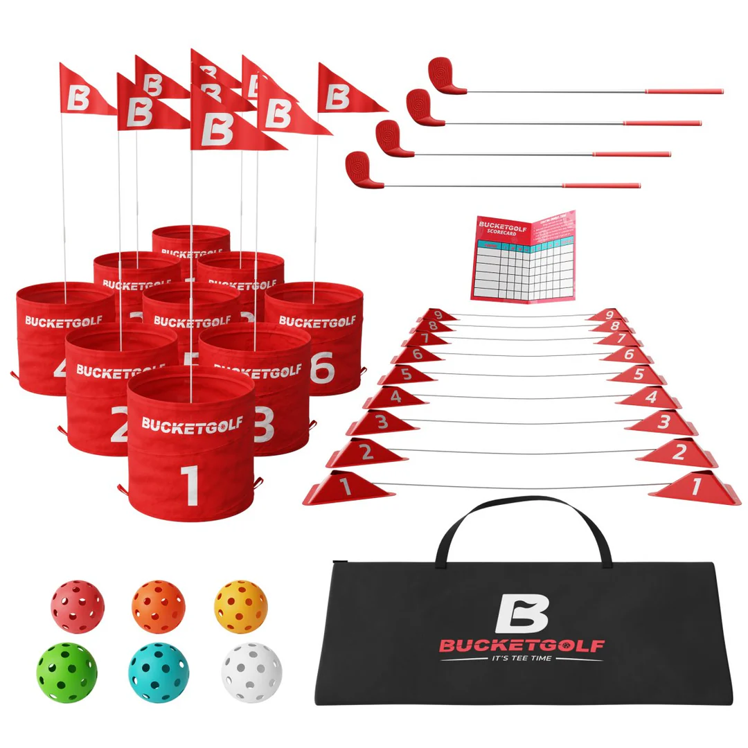 BucketGolf 9 Hole Garden Golf Game Set – Portable Outdoor Game